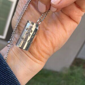 Sage Silver Sterling silver 1 inch beer can charm and chain necklace